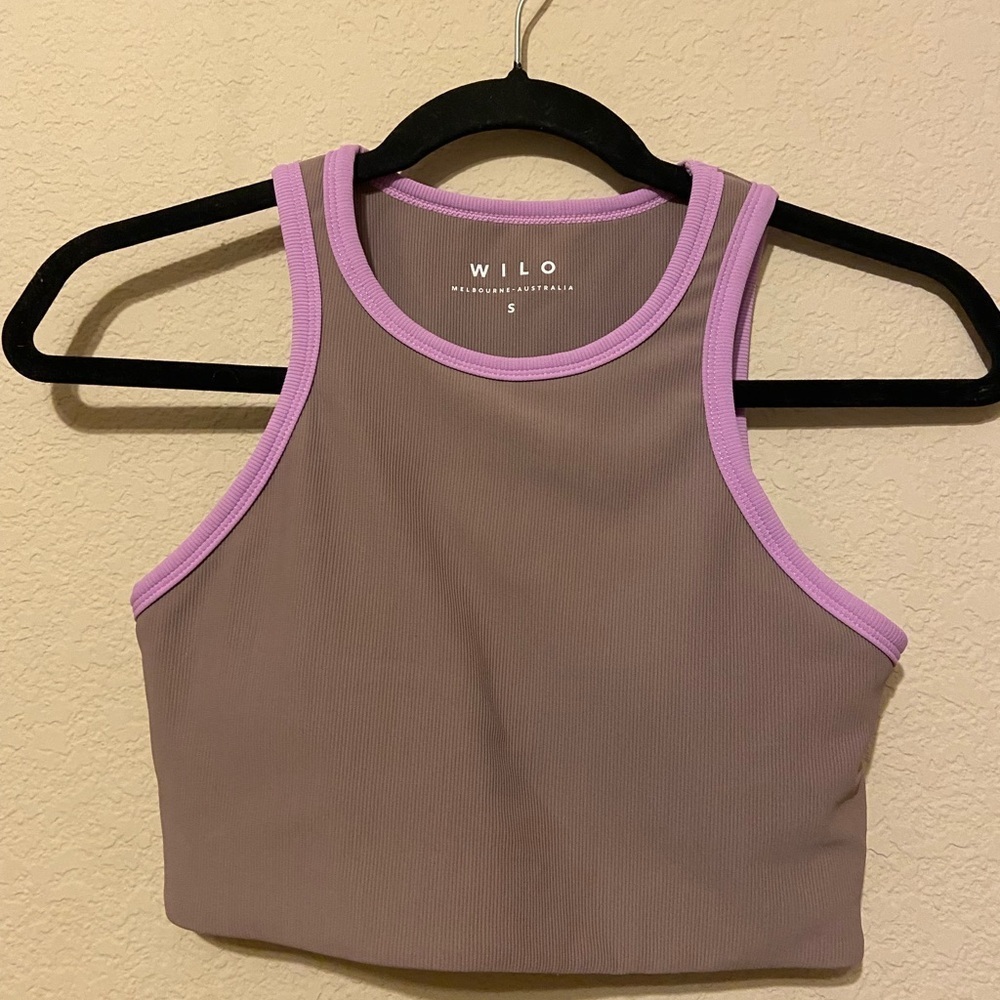 EUC Wilo Melbourne Australia Brown and purple sports bra top Sz S‎